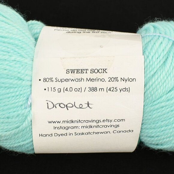 Midknit Cravings Sweet Sock Yarn Superwash Merino Nylon Blend Hand Dyed Droplet - Picture 3 of 3